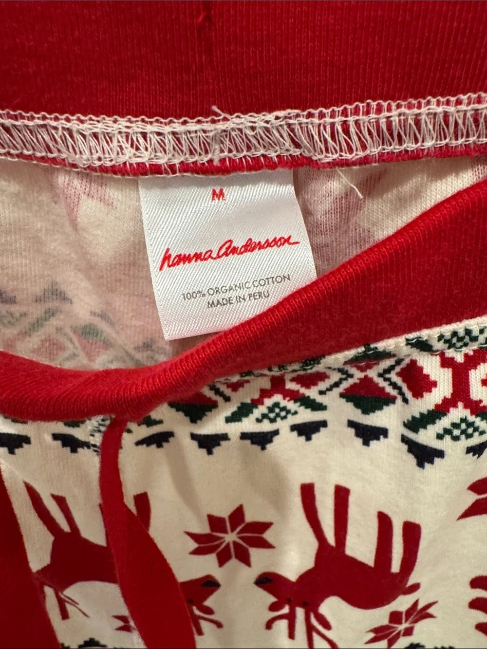 Hanna Andersson Women’s Adult Holiday Pajama Set Top & Pants Deer Dear Medium